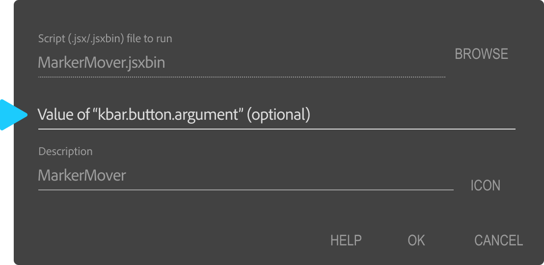 Screenshot of a KBar settings panel